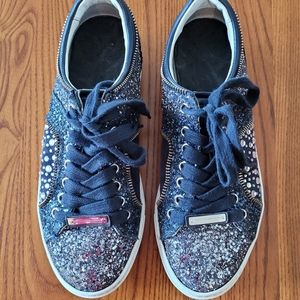 Alessandro Dell'acqua blue glitter sneakers